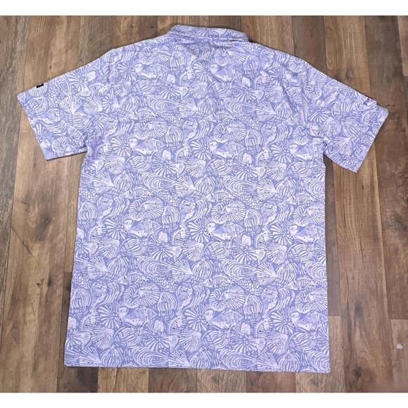 Waggle Polo Firestone Seashell Beach Ocean Print Golf Performance Stretch Large. - Picture 7 of 8